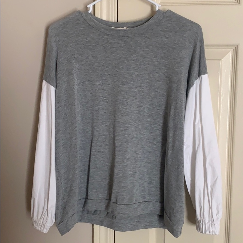 White and grey sweater